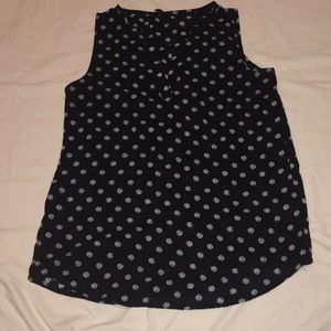 Sleeveless, Polka Dot, V-Neck Top